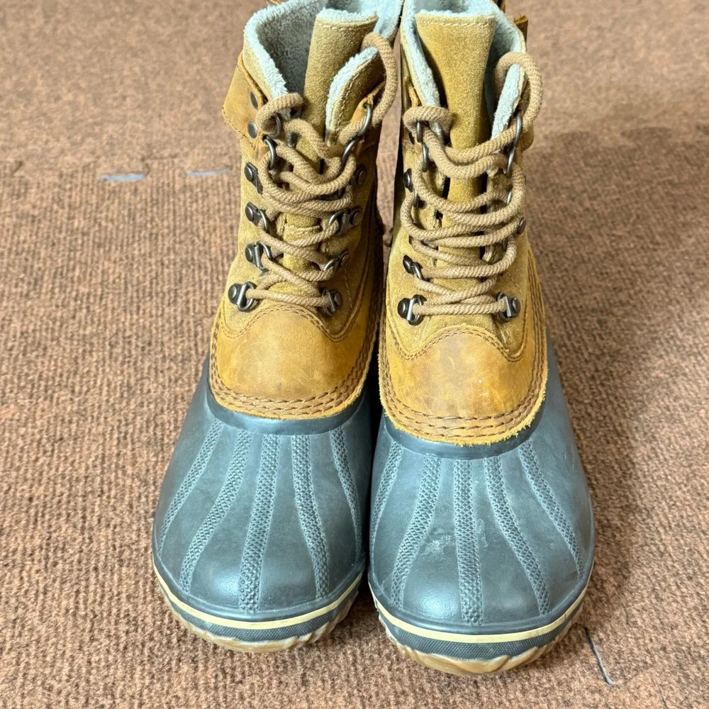 Sorel Slimpack Riding Tall Waterproof Leather Winter Boots Brown Grey NL2125‎  9
